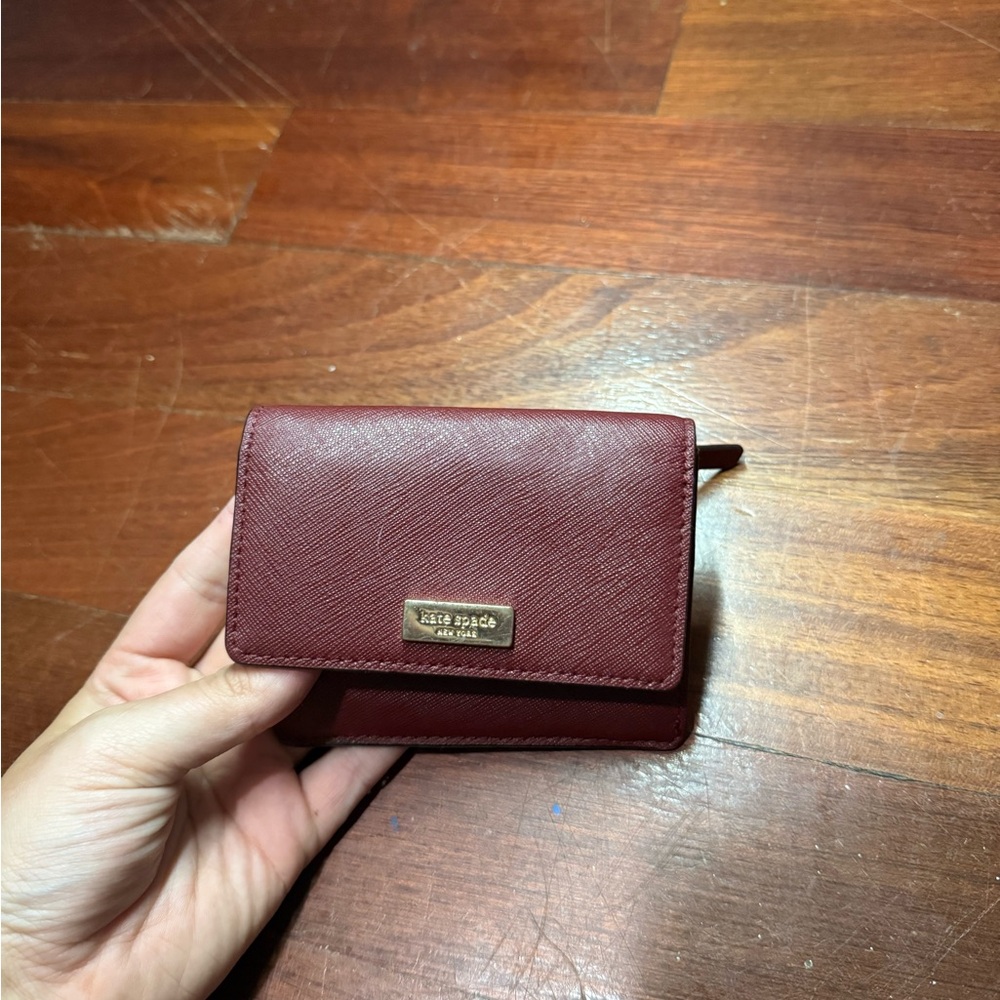 Kate Spade Maroon Leather Card Holder